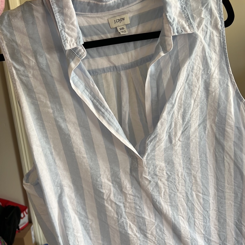 J. Crew factory - women’s linen sleeveless blouse - great condition - size XXL - Picture 6 of 6